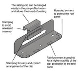 KLING Standing Seam Sliding Clips PLUS with sliding range of 55 mm, 30mm height