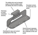 KLING Standing Seam Sliding Clips PLUS with sliding range of 55 mm, 30mm height, Box @ 500